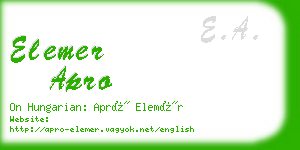 elemer apro business card